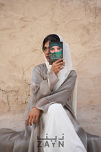 Load image into Gallery viewer, olive green and white organza modest abaya for occasionalwear with sheila hijab and under abaya inner