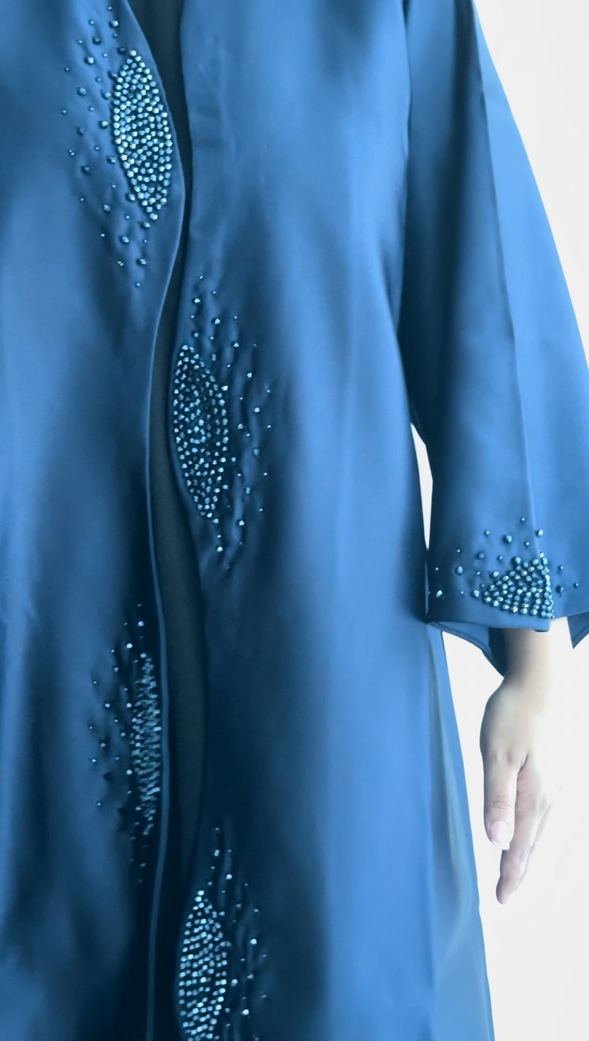 NUR'S Royal Blue Abaya with handwork
