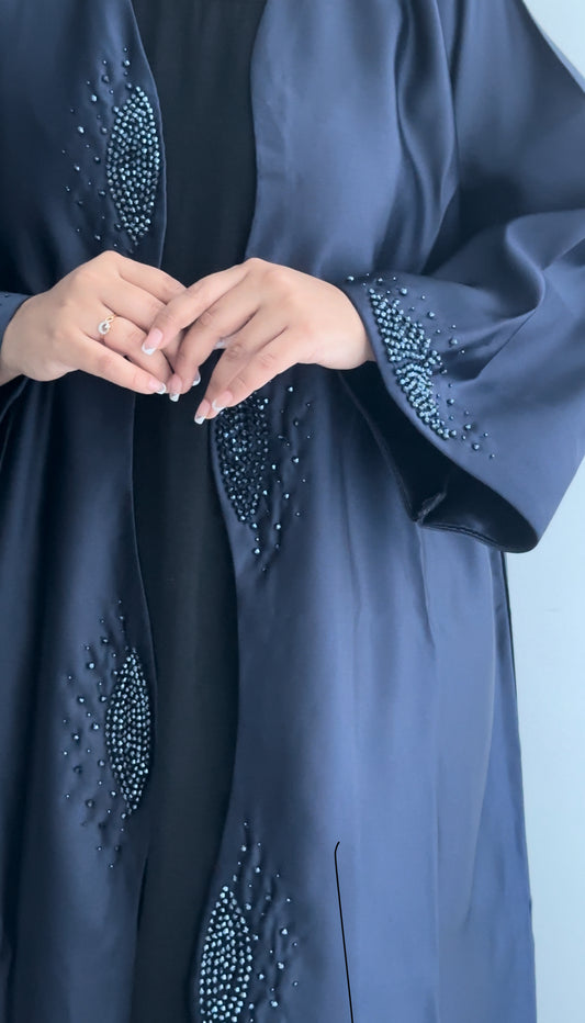 NUR'S Royal Blue Abaya with handwork