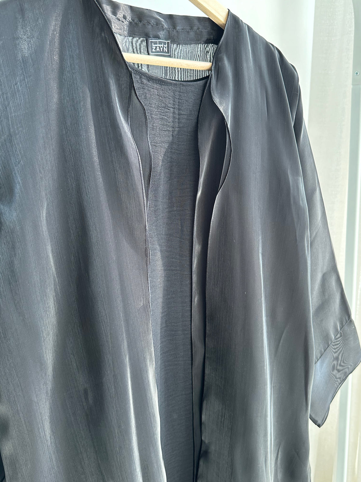 Luxe Organza Abaya - Black