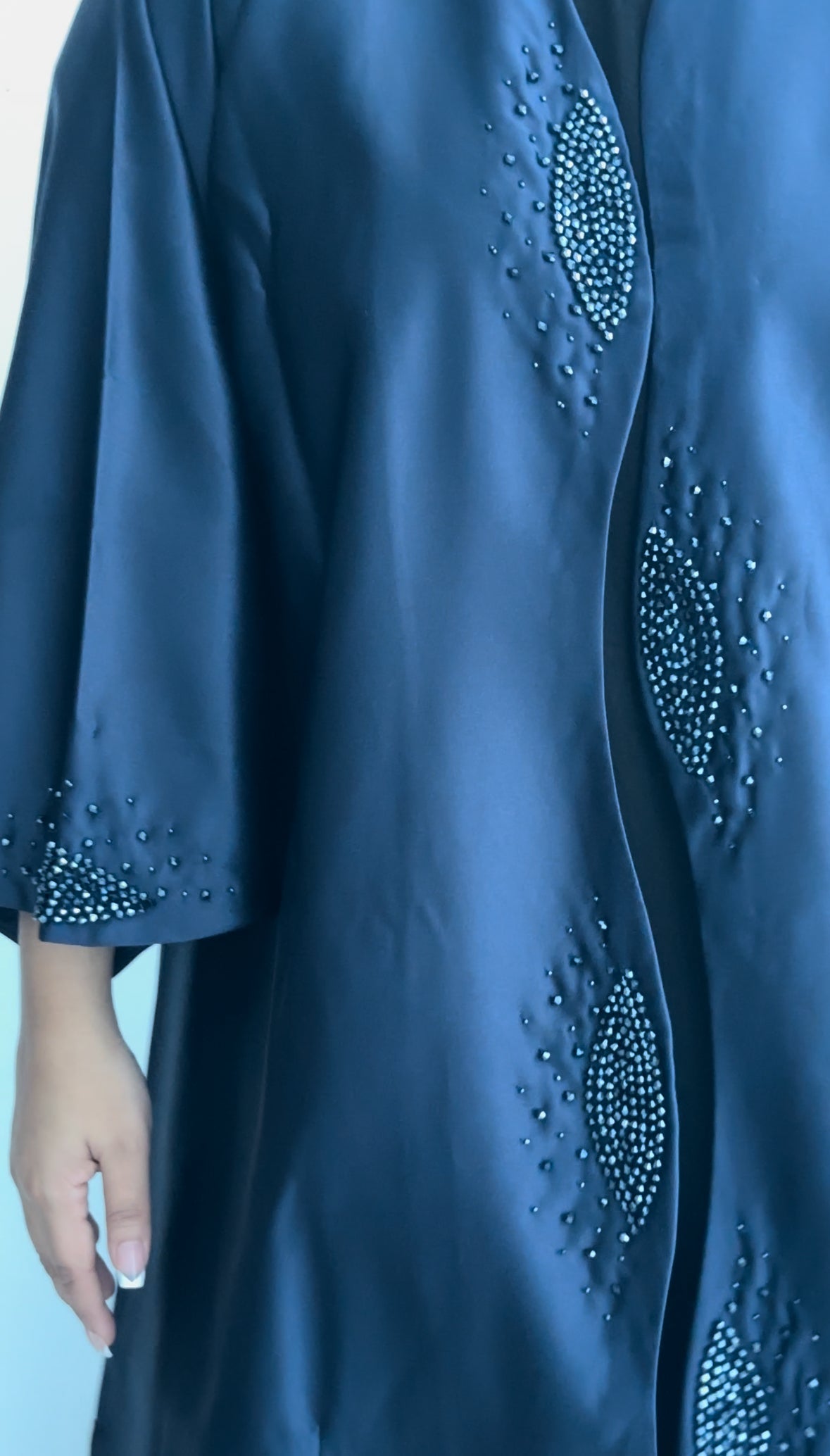 NUR'S Royal Blue Abaya with handwork