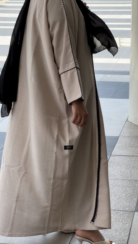 Linen Abaya in color Toupe Beige