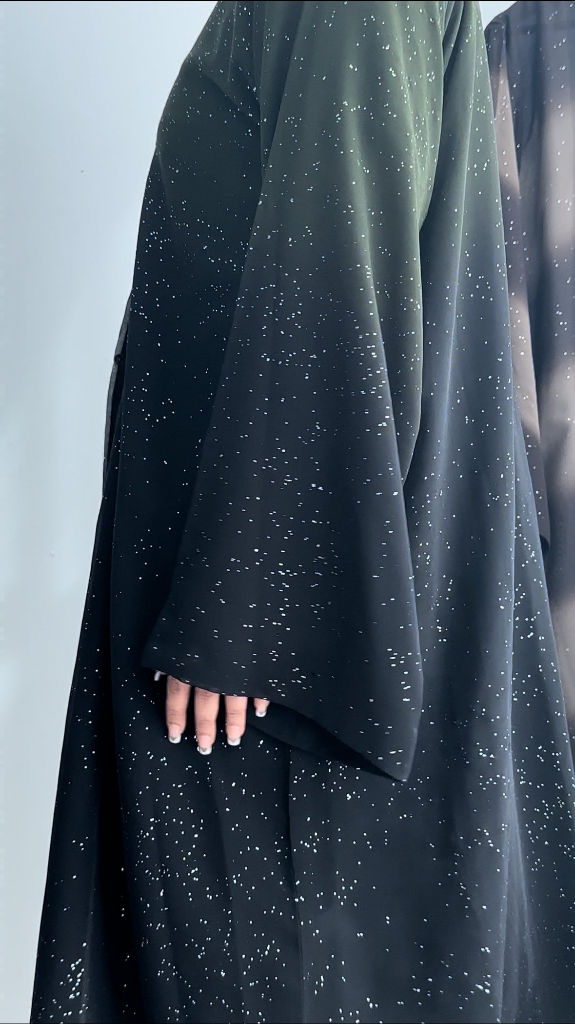 Chiffon Shimmery Galaxy Abaya Green (Ramadan edition)