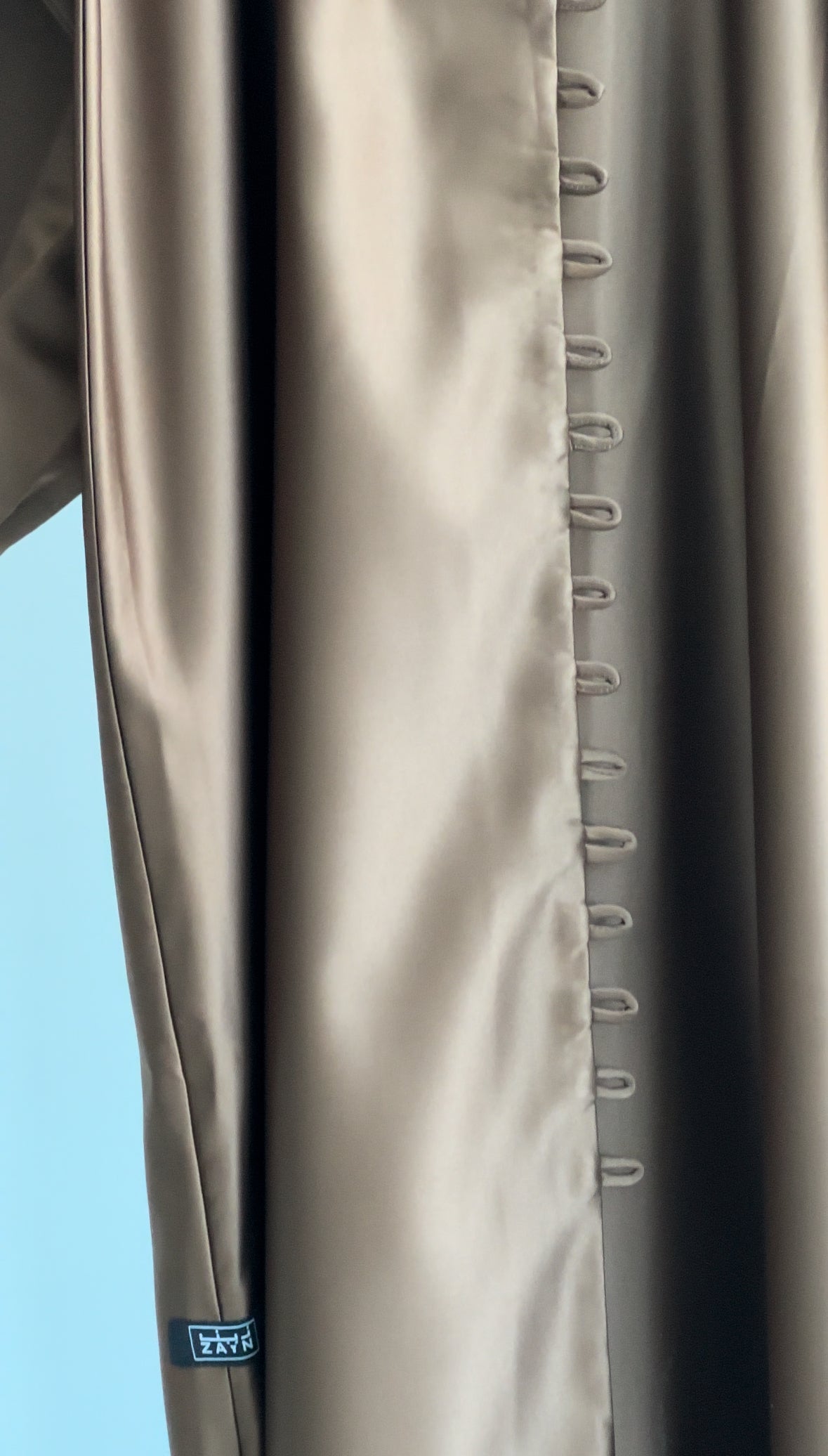 NUR's Chic Satin Abaya in Cinnamon Brown