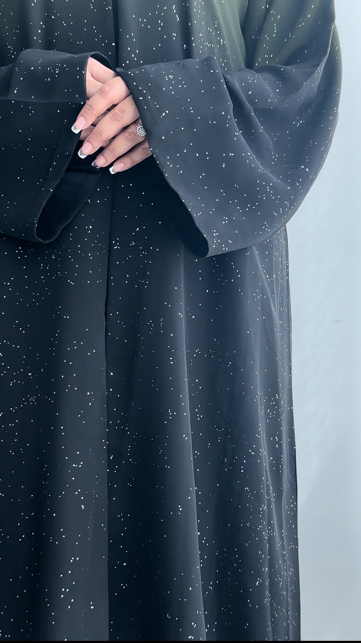 Chiffon Shimmery Galaxy Abaya Green (Ramadan edition)
