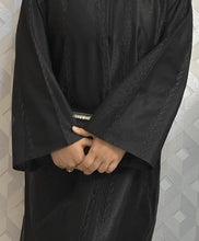 Load image into Gallery viewer, Black Organza Abaya with thread work
