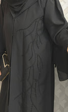 Load image into Gallery viewer, Black Jacket Style Abaya with minimal handwork

