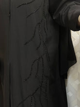 Load image into Gallery viewer, Black Jacket Style Abaya with minimal handwork
