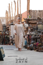 Load image into Gallery viewer, beige Organza modest abaya for work
